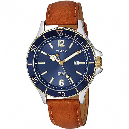Harborside 42mm Leather Strap Watch